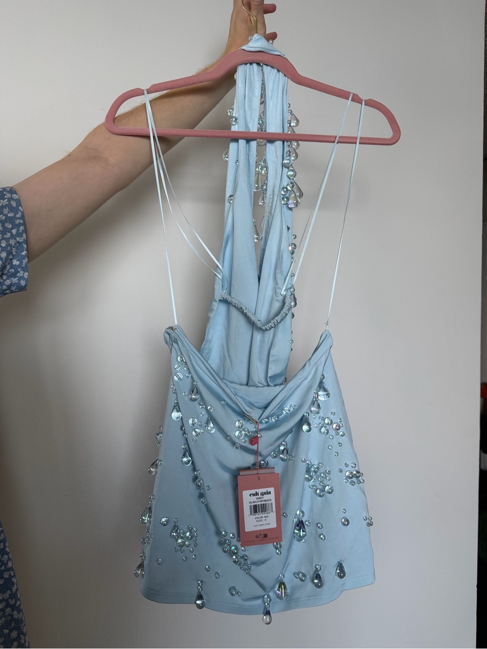Cult Gaia Issey dress - Crystal Embellished Mini Dress in Breeze - Picture 3 of 12
